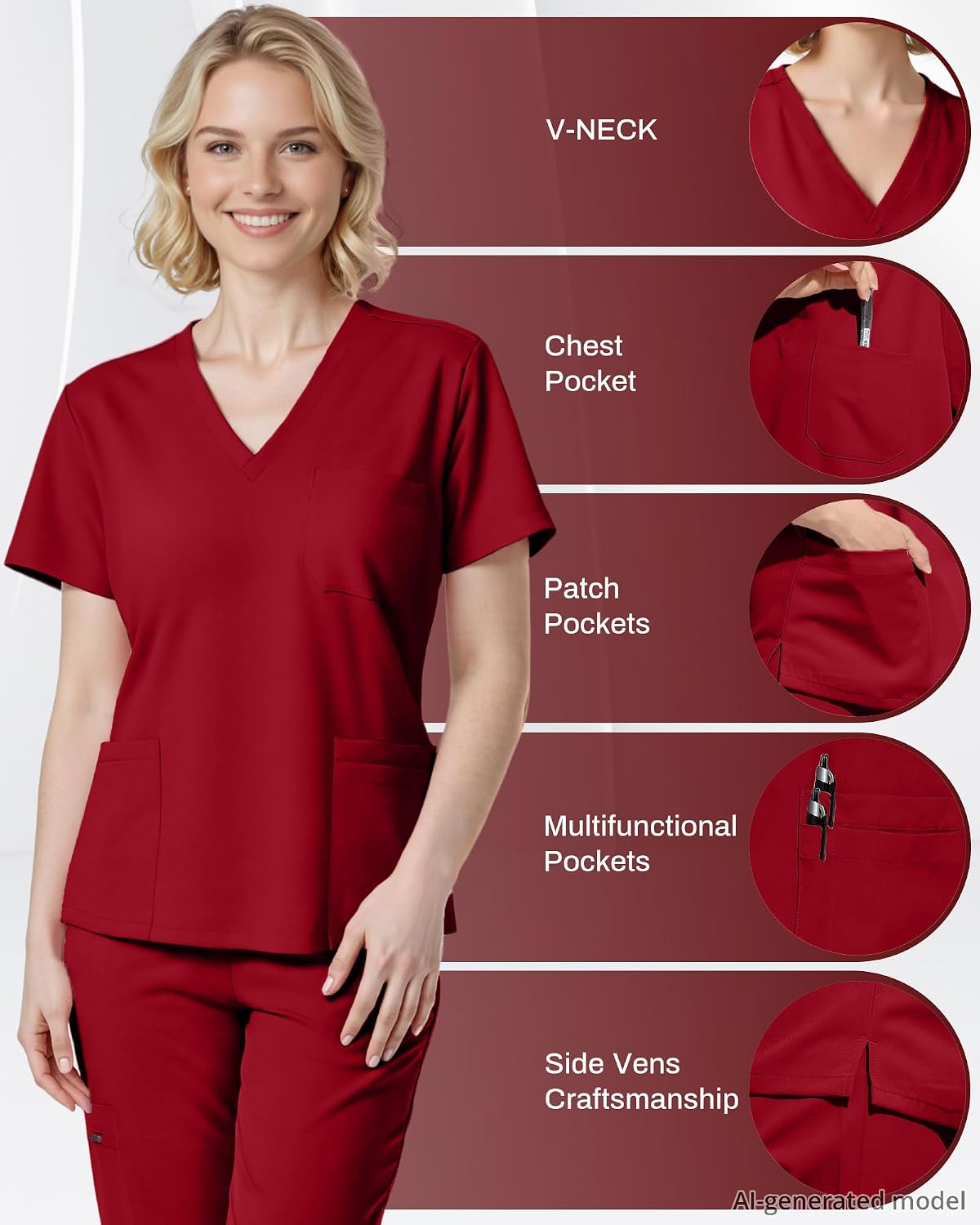 Thumbnail 2 de Eipnare Women's Scrub Set with 9 Pockets