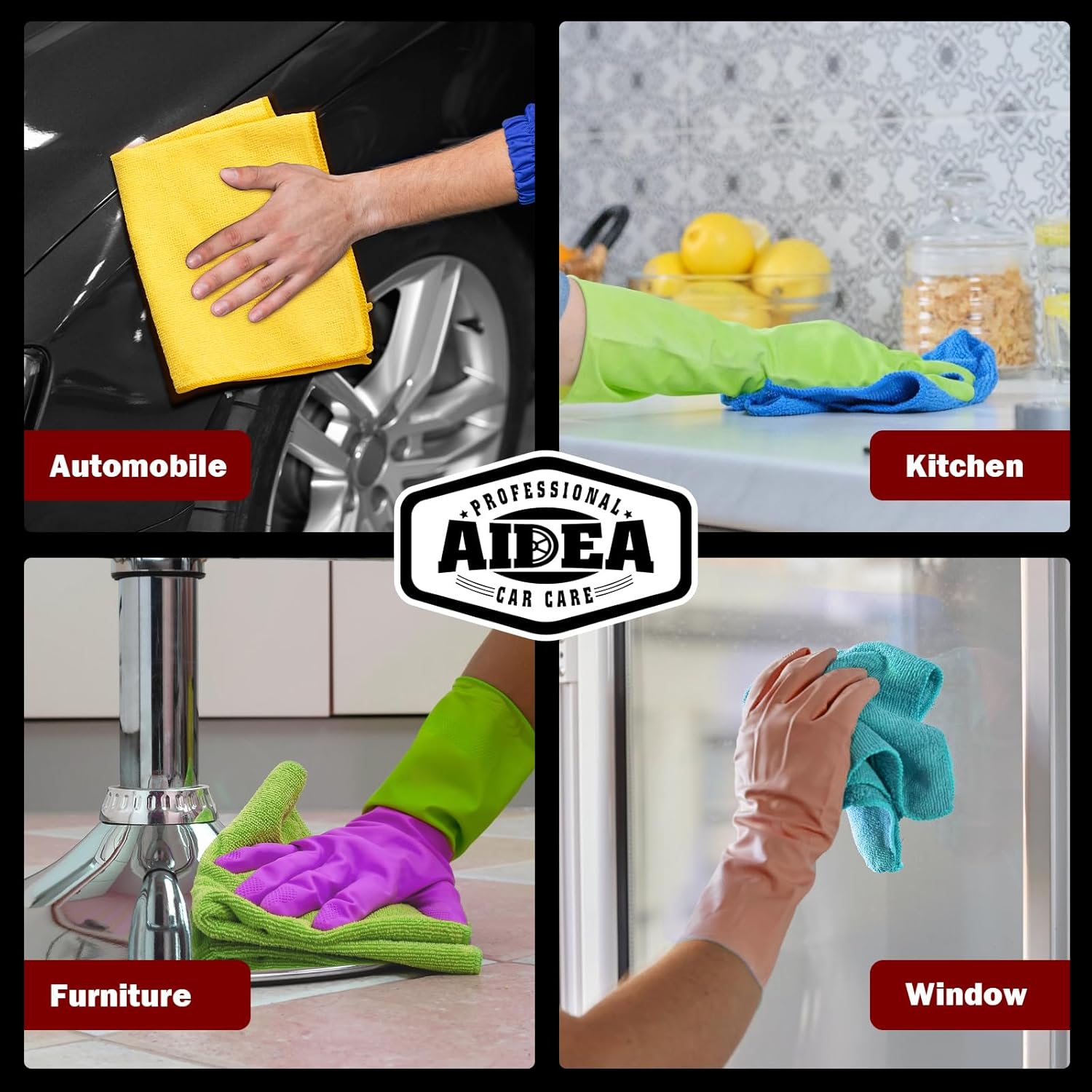Thumbnail 4 de AIDEA Microfiber Cloth 50PK 12×12 🧽