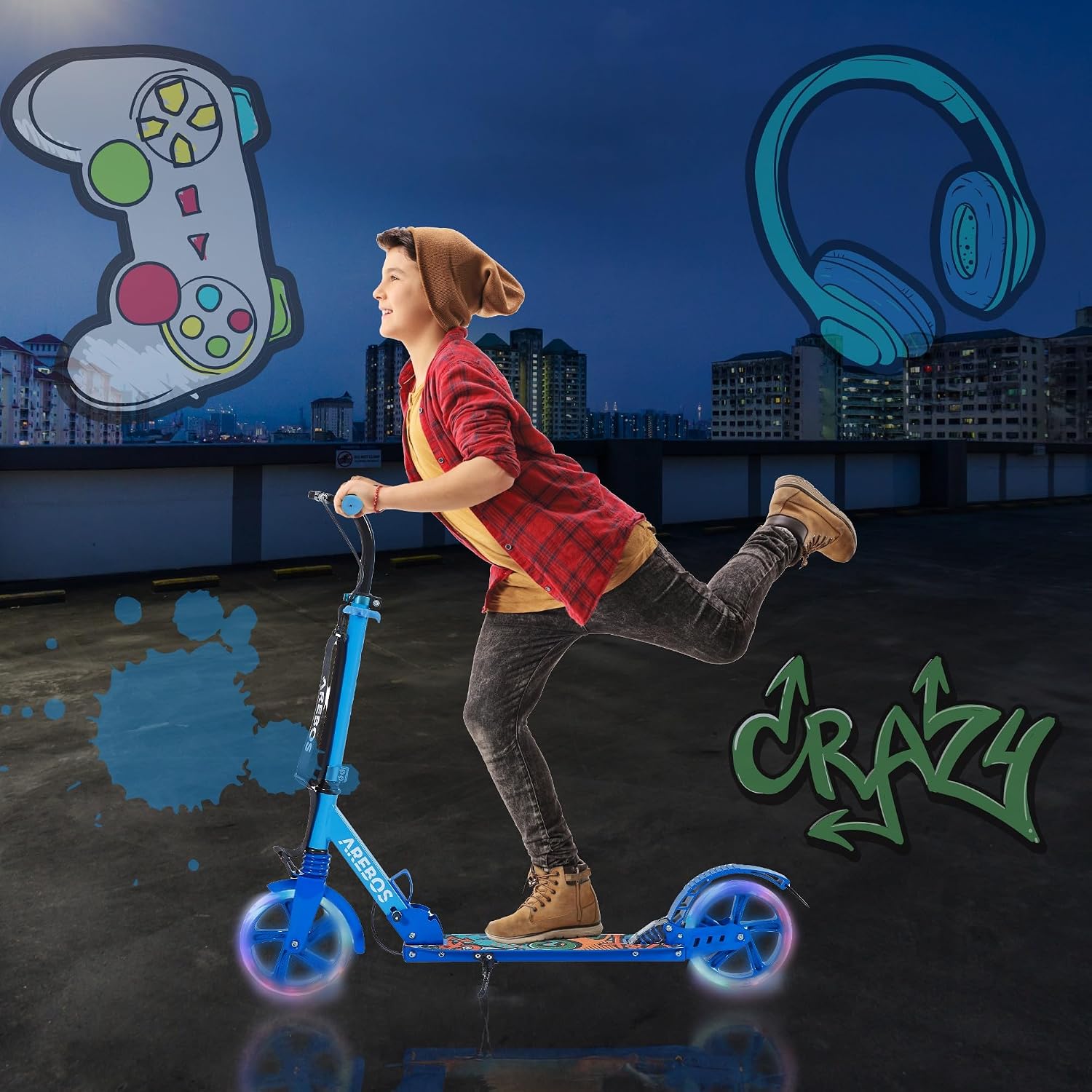 Detalle 2 de Arebos Cityroller Kickroller bis 100 kg