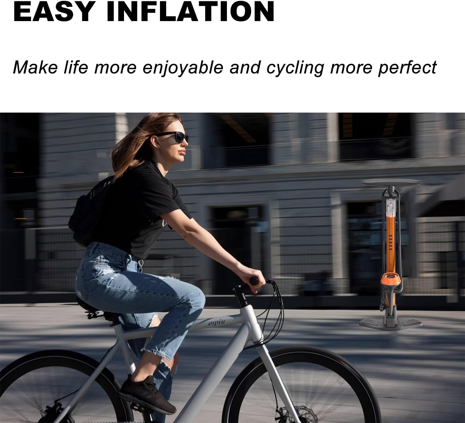 Thumbnail 5 de GOBKO Bike Pump Floor Pump 160psi Gauge