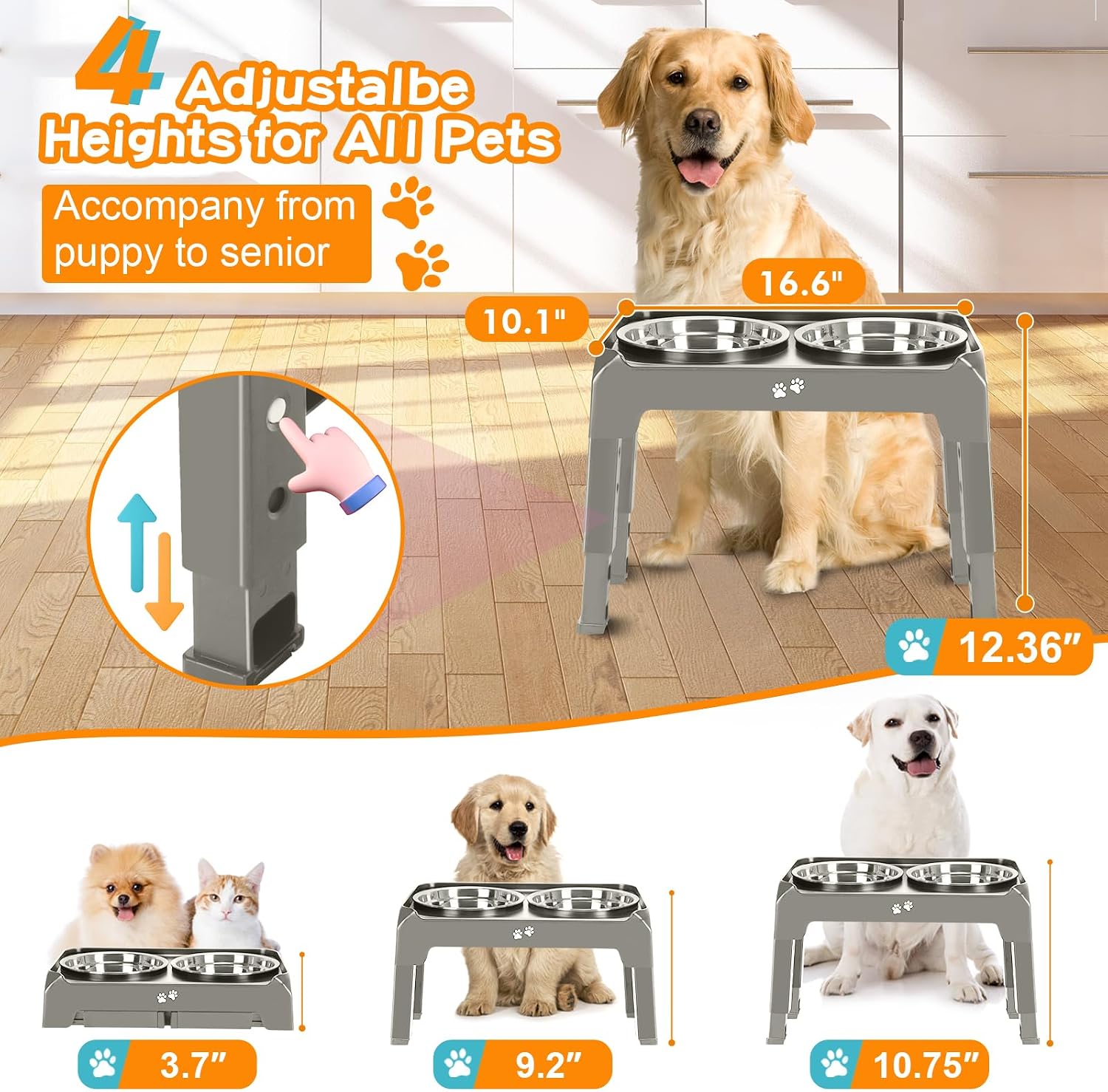 Detalle 2 de Raised Dog Bowl Stand, 50 oz