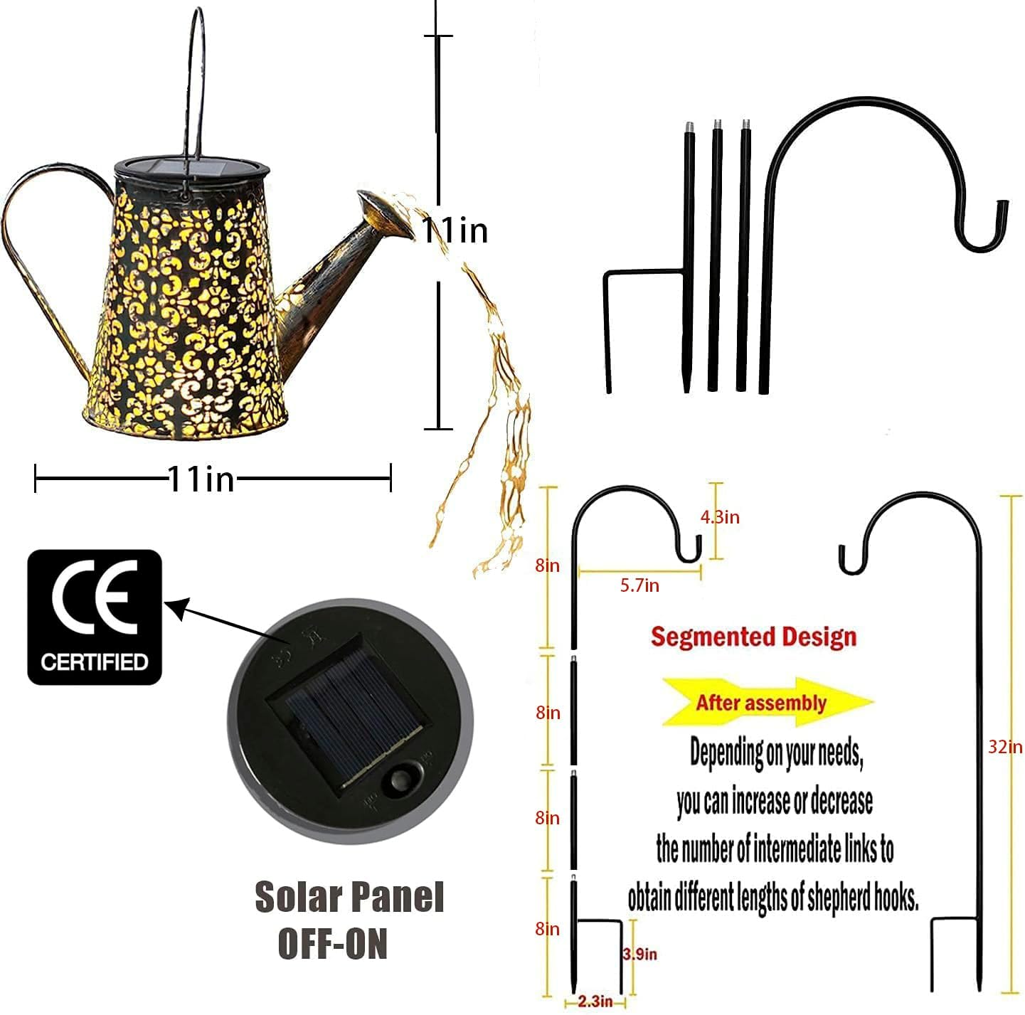 Detalle 2 de Solar Gießkanne Lichterkette Gartendeko 🏡