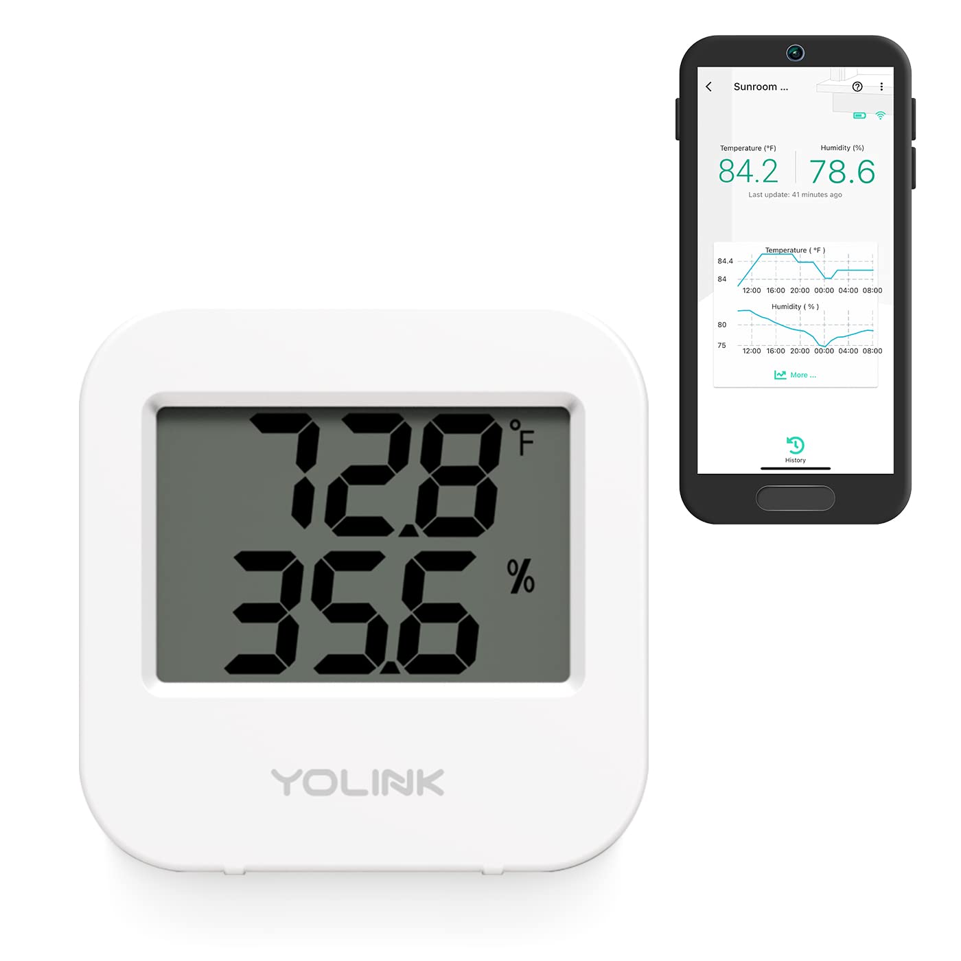 Detalle de YoLink YS8003 Indoor Temperature and Humidity Sensor with LoRa Alerts