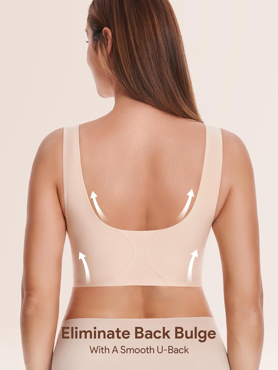 Detalle de Angelhood Daisy Front-Closure Wireless Bra, Seamless Full Coverage