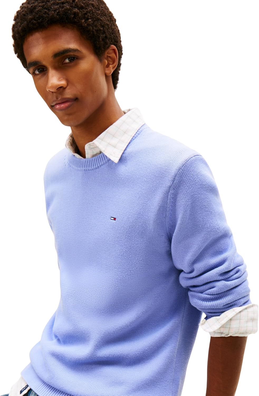Detalle de Tommy Jeans Uomo Pullover Sweater Slim Fit in cotone a girocollo