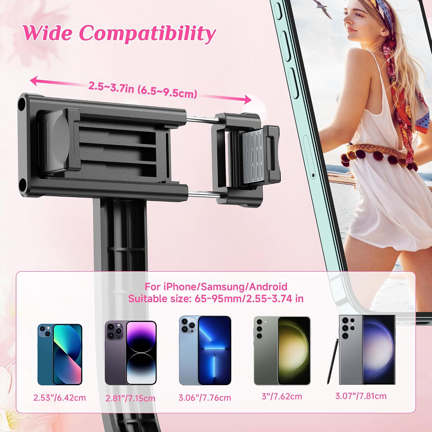 Thumbnail 4 de SelfieShow Q01SBLACK Selfie Stick Tripod with Fill Light and Remote