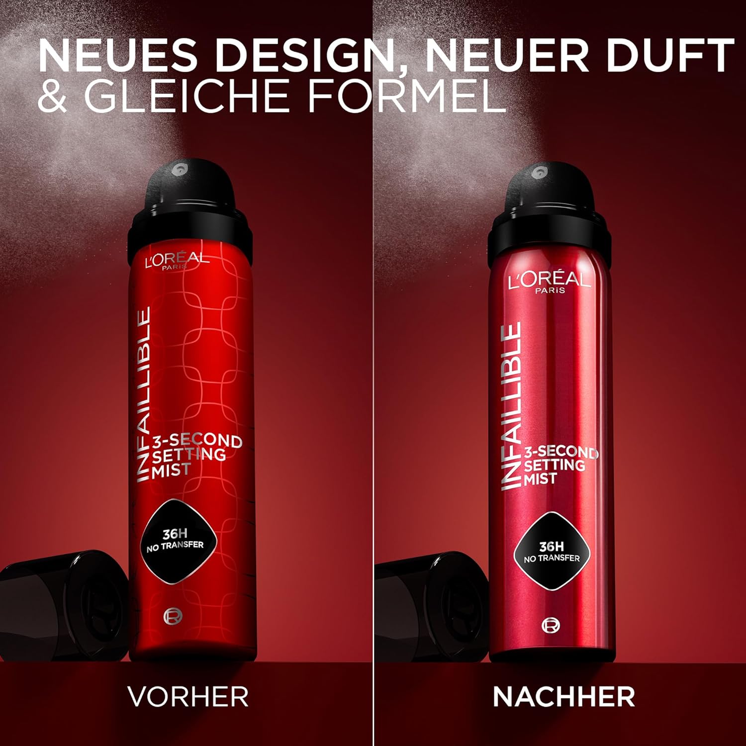 Detalle de L'Oréal Paris Infaillible 3-Second Setting Mist – Fixier-Spray für bis zu 36 Stunden Halt