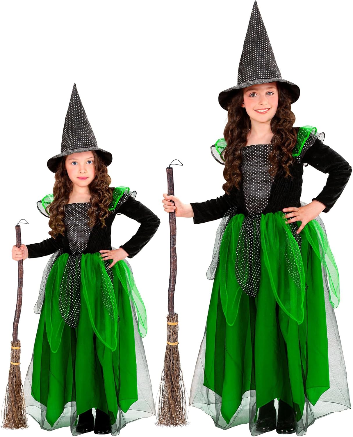 Thumbnail 6 de W WIDMANN MILANO Party Fashion Kinderkostüm Hexe – bodenlanges Kleid mit Hexenhut, Größe 140 cm