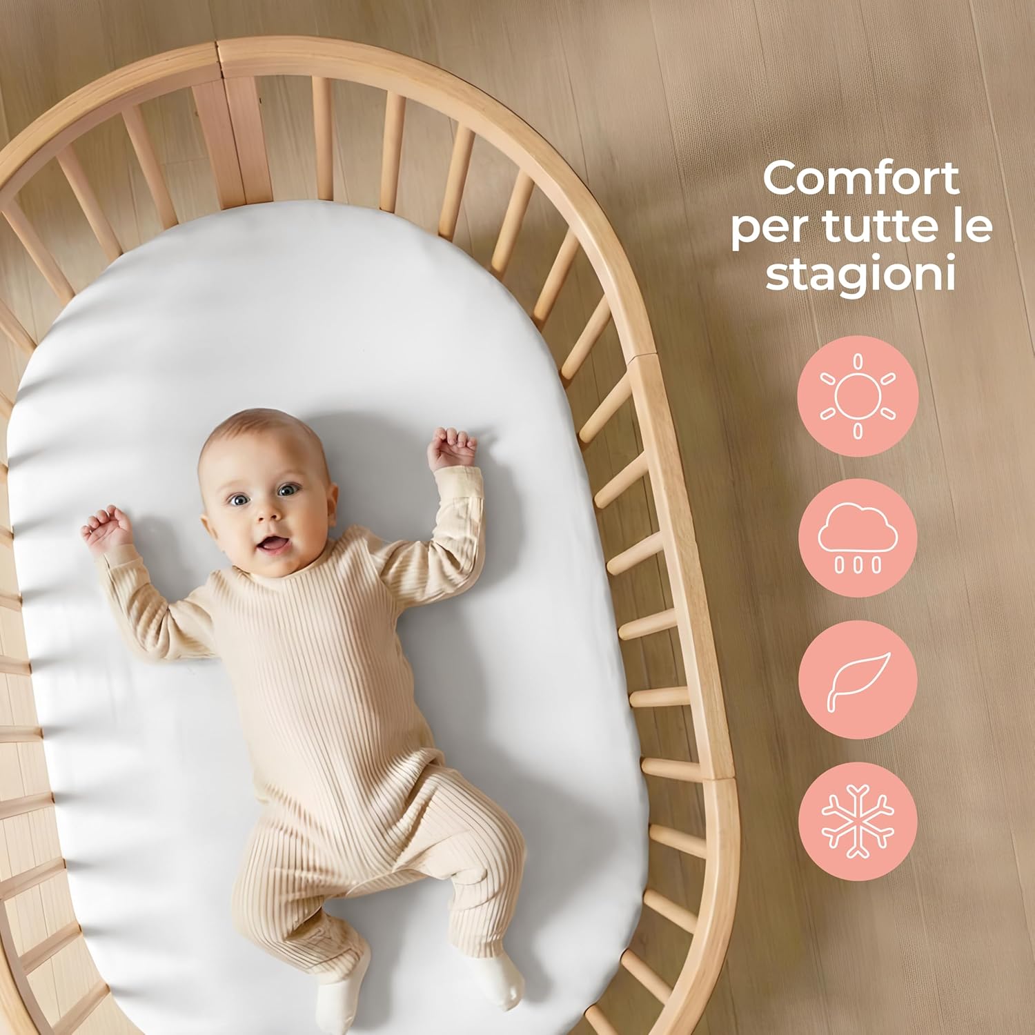 Detalle de Dreamzie Set 2 Lenzuola Culla 40x80 Cotone - Lenzuolo con Angoli per Carrozzina e Passeggino Neonato, Oeko-Tex Rosa/Bianco