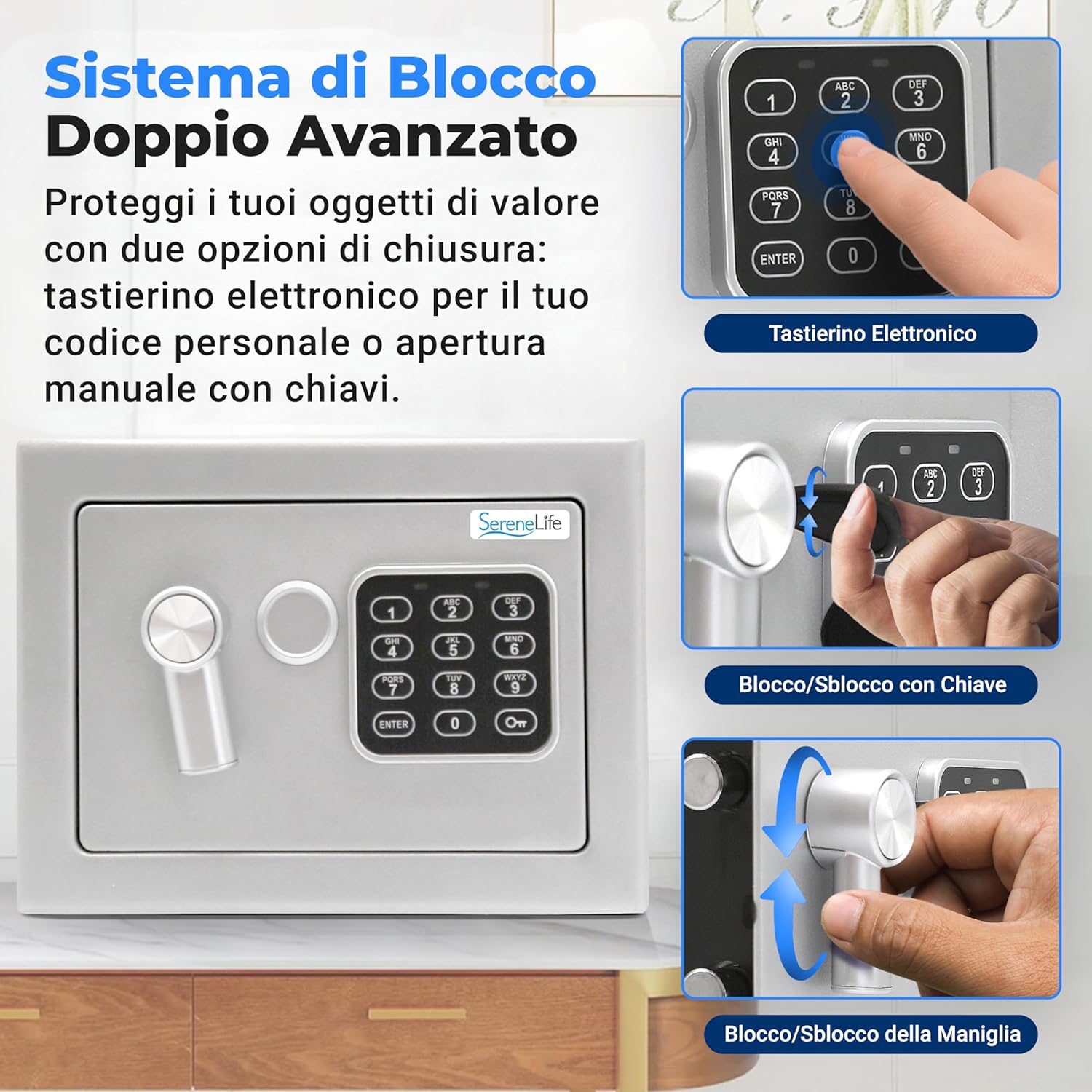 Thumbnail 1 de SereneLife Cassaforte Digitale Piccola 23x17 cm