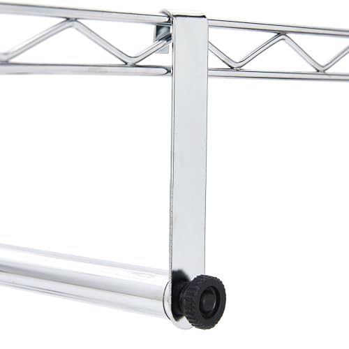 Detalle 2 de Amazon Basics Perchero de ropa doble con ruedas, cromo 🚪