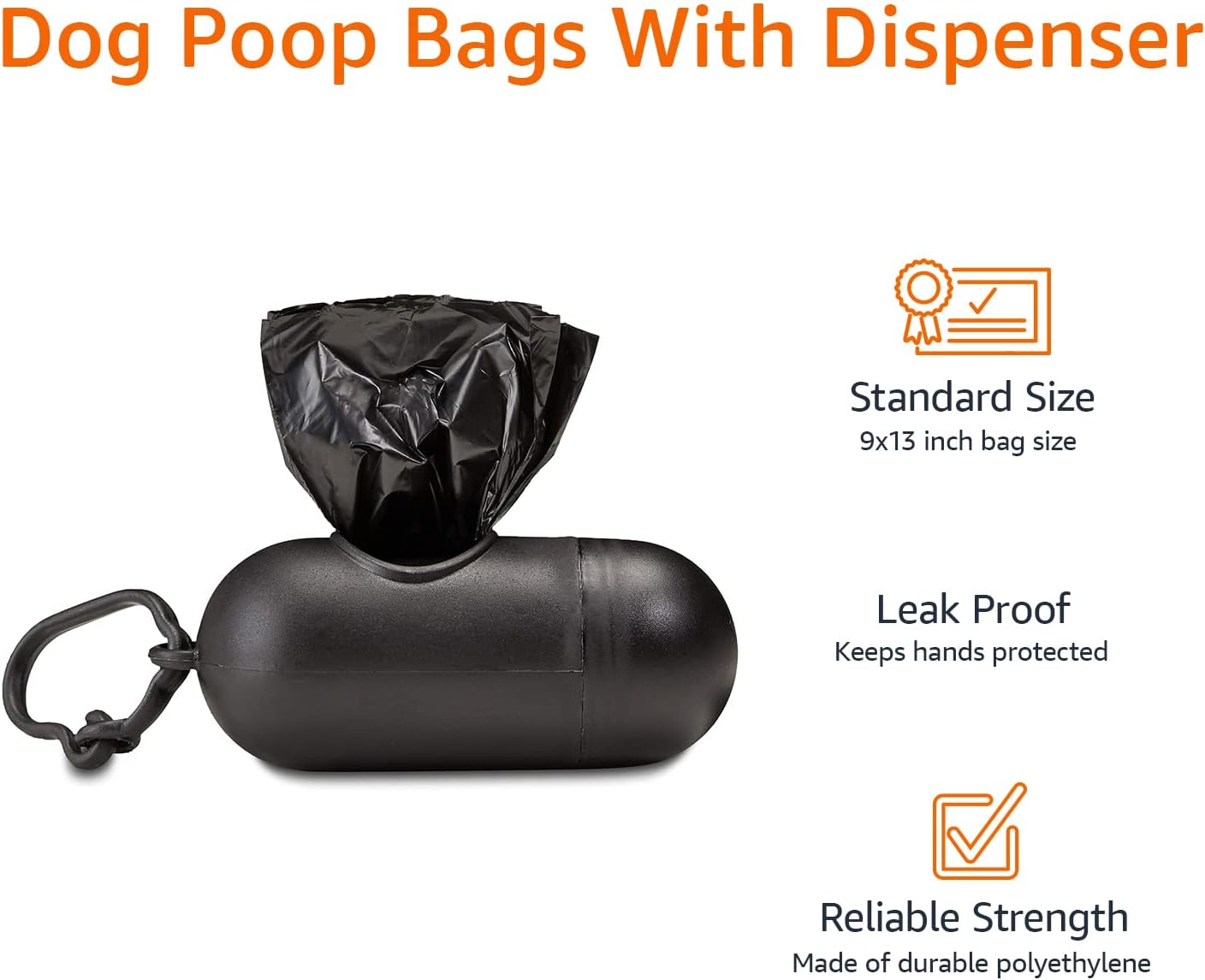 Detalle de Amazon Basics Dog Poop/Waste Bags with Dispenser and Leash Clip – Unscented, 600 Bags (40 Packs of 15)