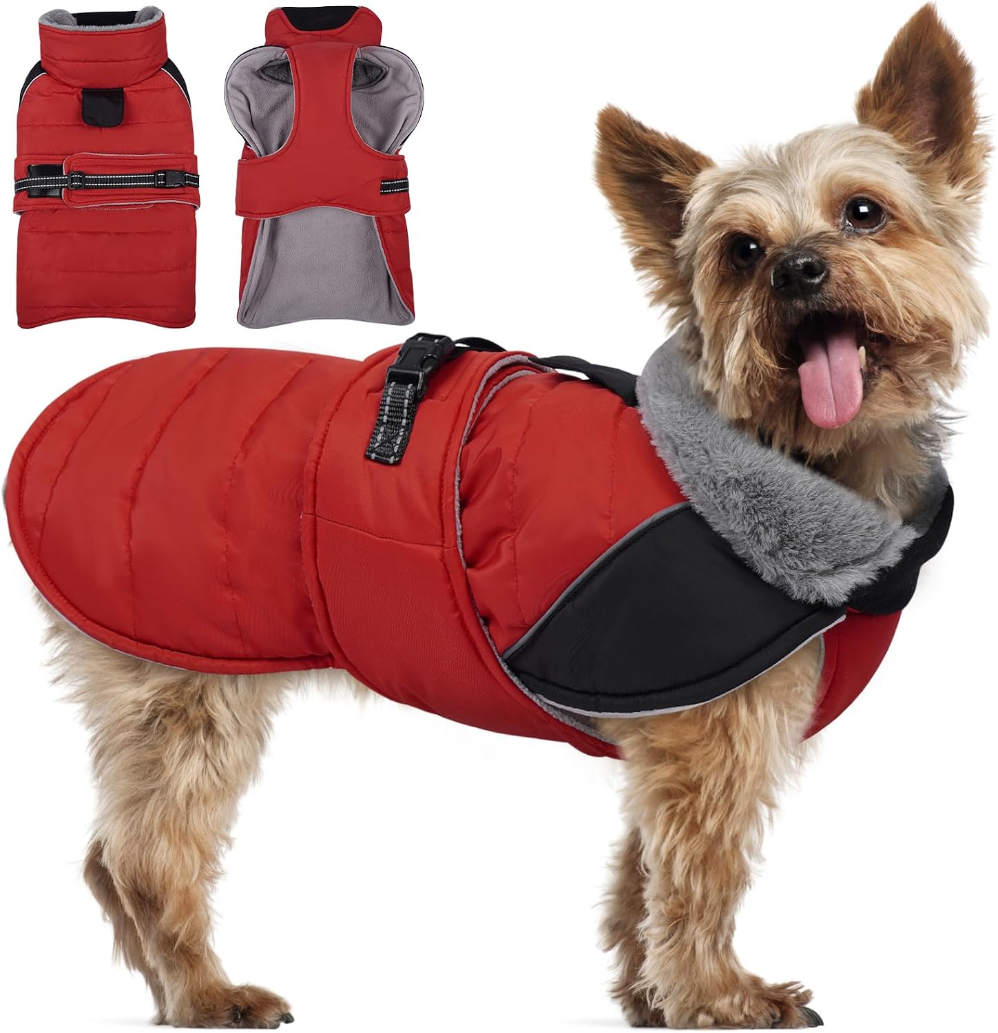 Detalle de Lelepet dog winter coat fleece lined 7 sizes
