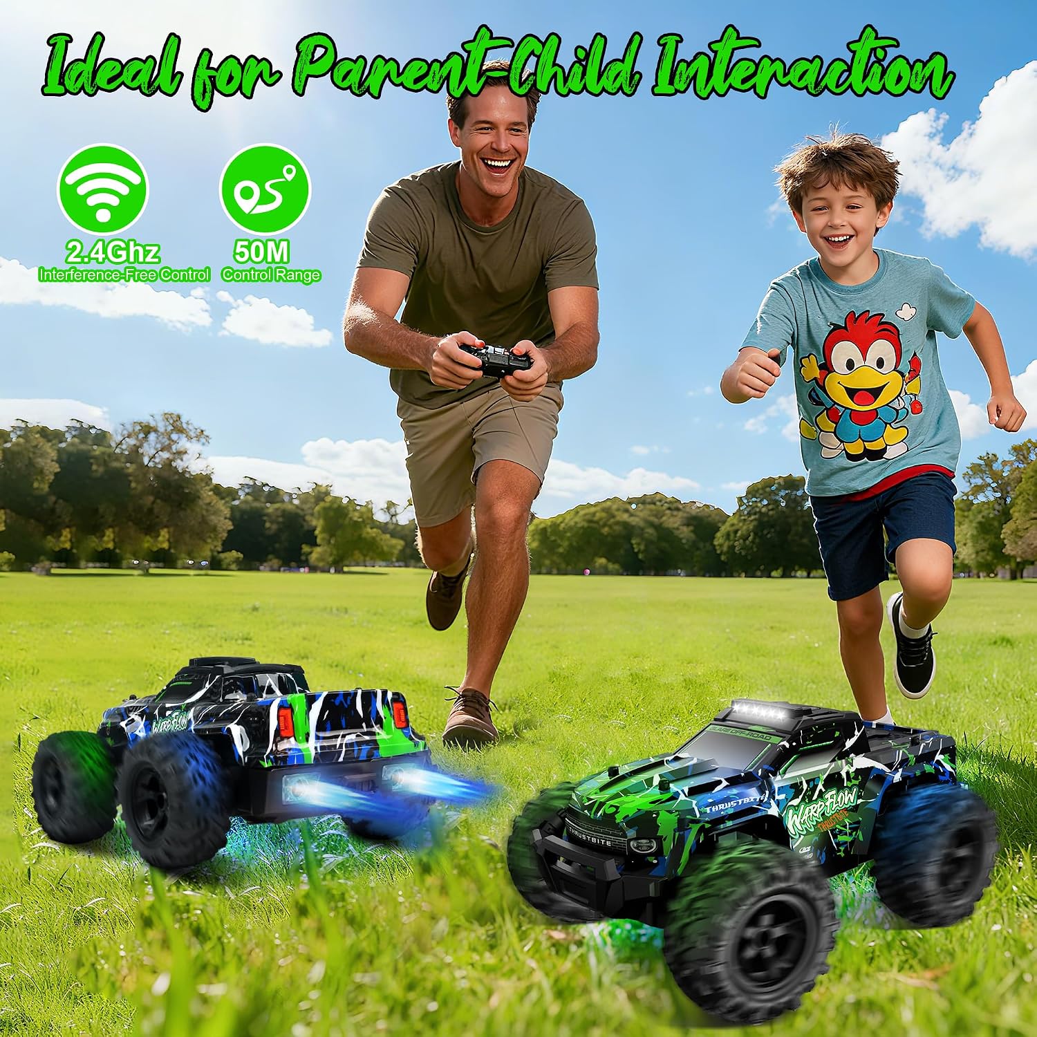 Thumbnail 6 de BAZADER Voiture Télécommandée Tout Terrain 1:18 – 2 Batteries, LED, Brumisateur et 2,4 GHz