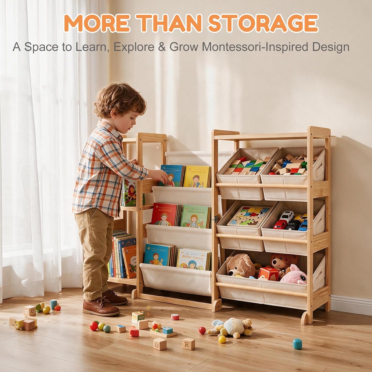 Detalle de Wobidoo Kids Bookshelf in Solid Pine