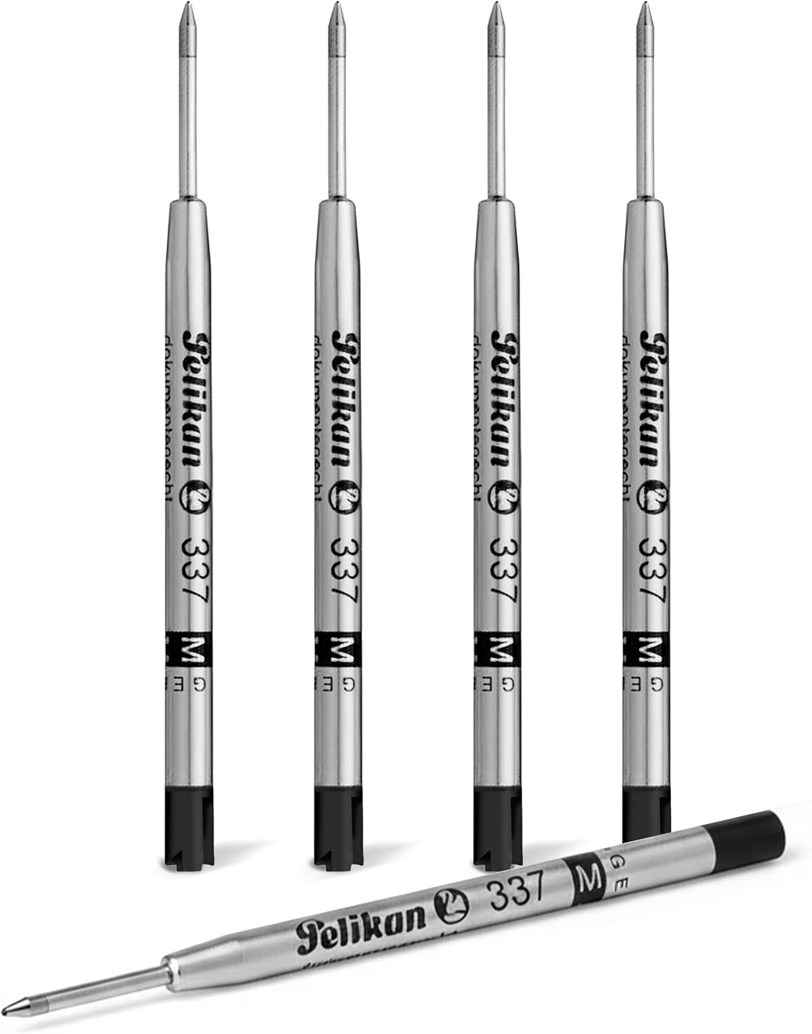 Detalle de Pelikan 915405 337 kulspetspennrefill, svart M, 5-pack i vikbar ask