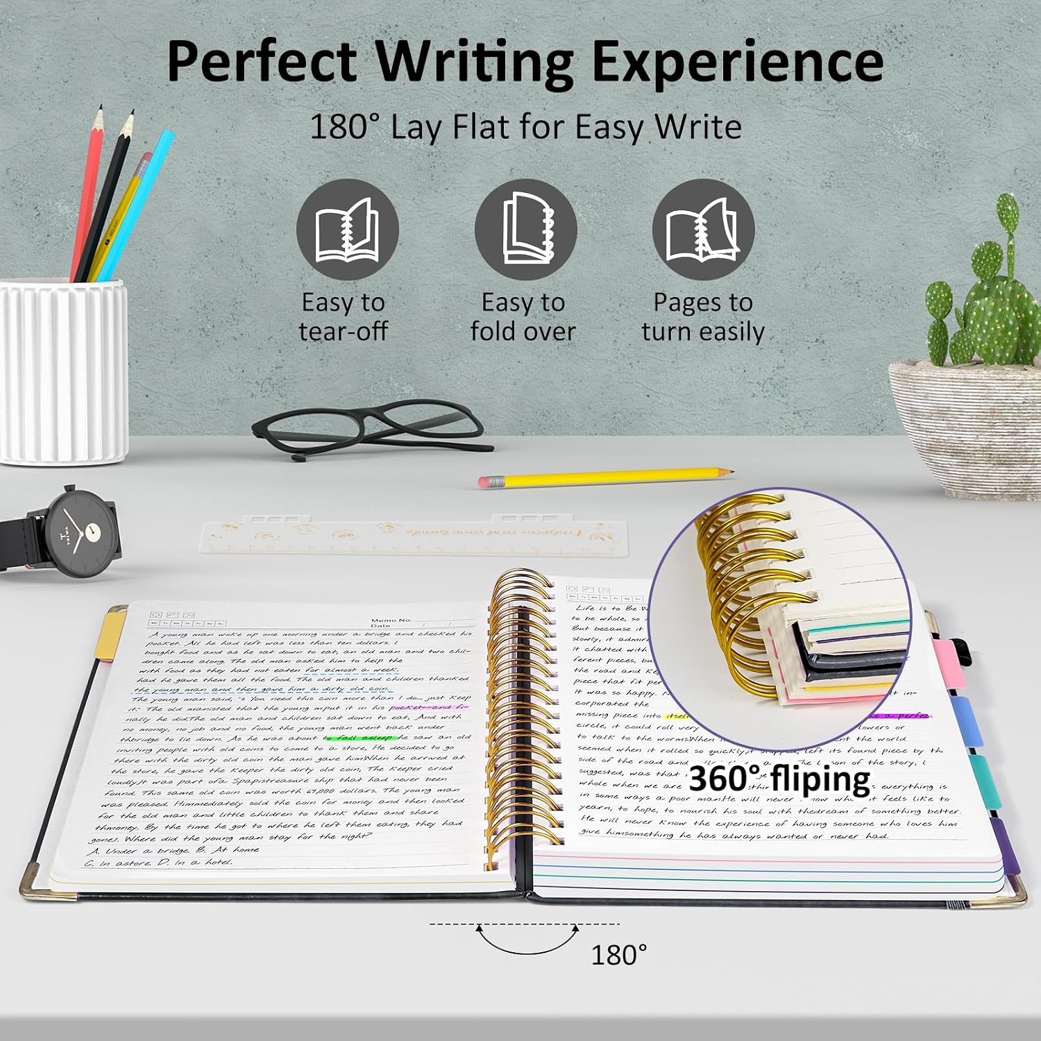 Detalle 2 de Hardcover Spiral Notebook, 300 Pages