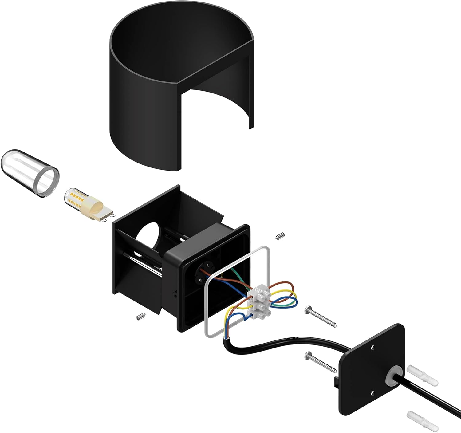 Thumbnail 2 de RUNEL: 2 lampade da parete per esterni con up/downlight, IP65, G9 max 10W – nero opaco