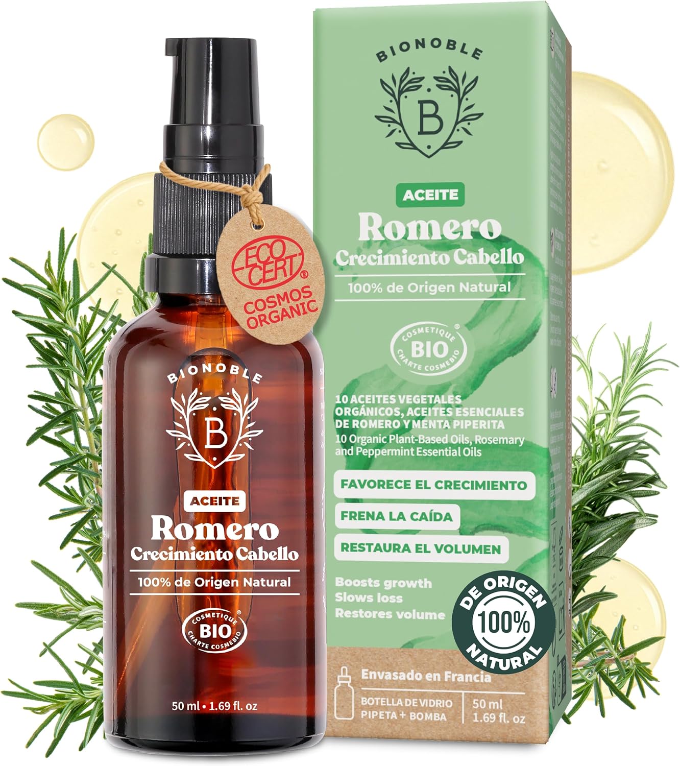 Detalle de BIONOBLE Aceite Romero Cabello 50 ml