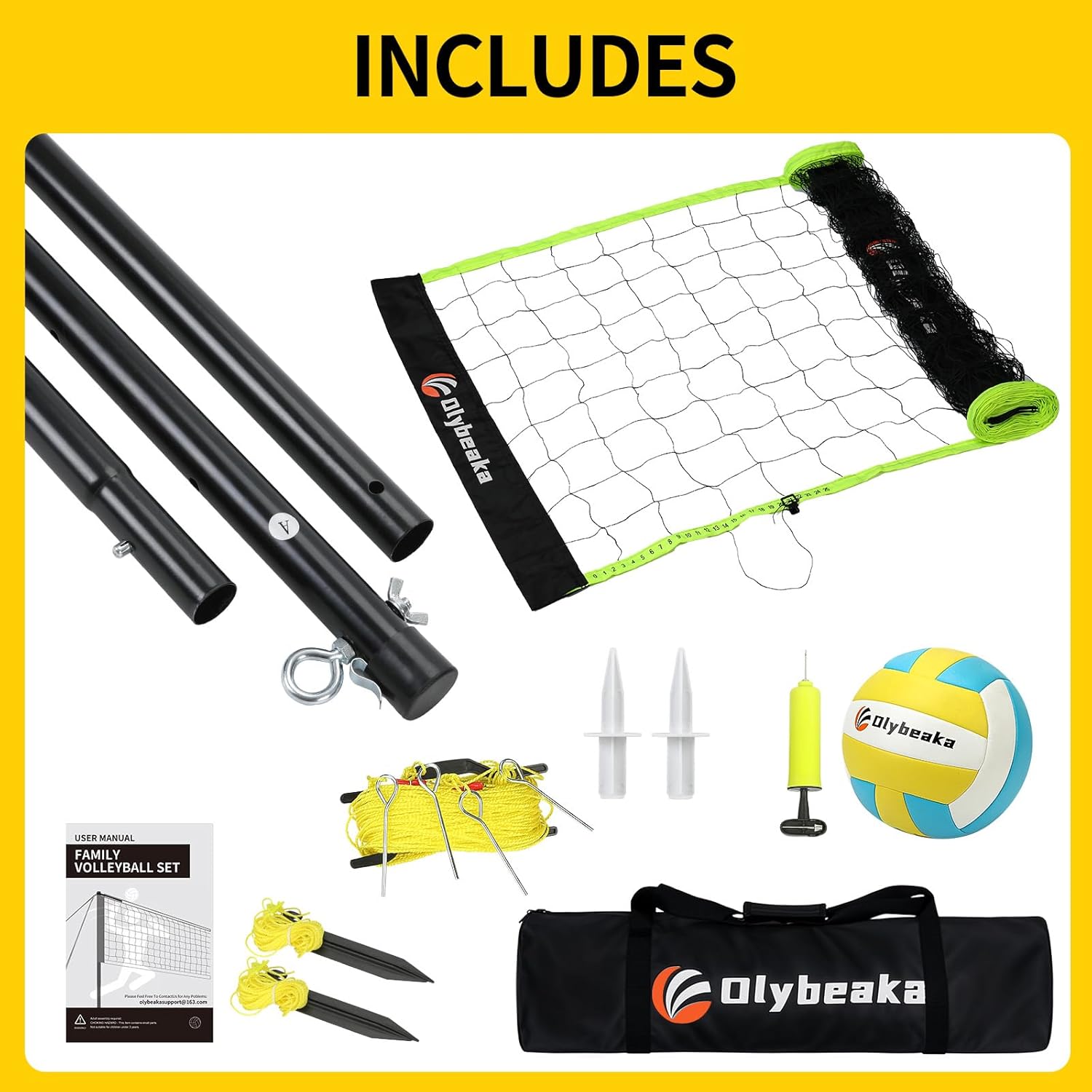 Thumbnail 6 de Portable Outdoor Volleyball Net Set: 20 ft or 32 ft with 4 Adjustable Heights