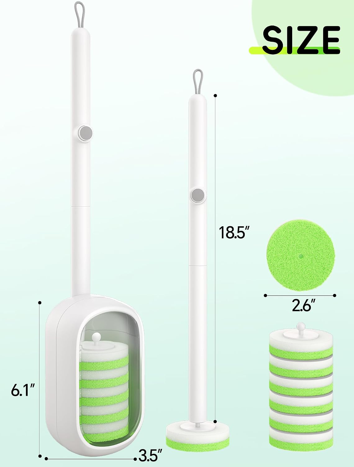 Detalle 1 de LEGUO Disposable Toilet Brush System with 48 Refills