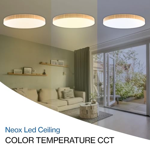Thumbnail 3 de M Ledme Neox 24W Plafón LED con Madera Ø30 cm – Luz CCT para Cocina, Balcón y Dormitorio
