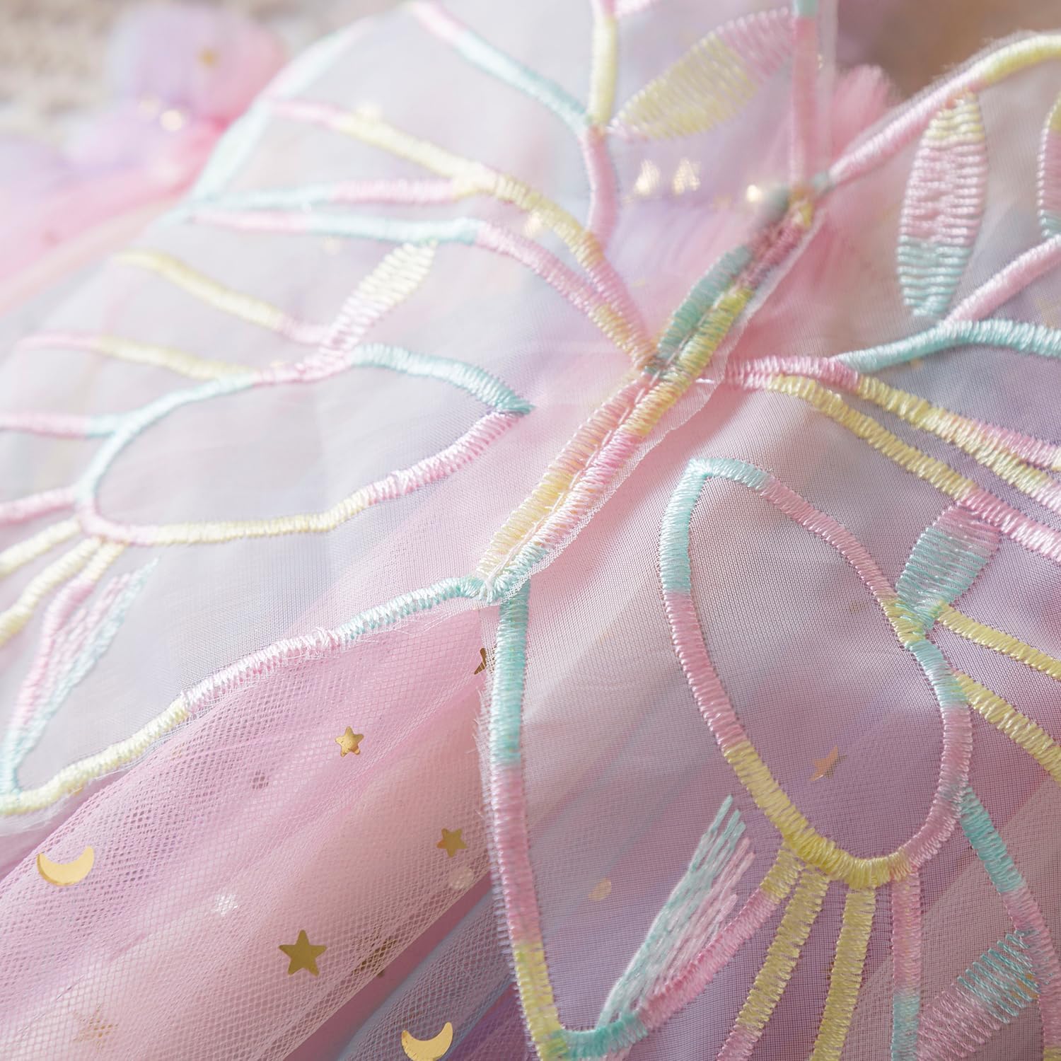 Thumbnail 5 de NNJXD Baby Girl Rainbow Tulle Dress: Fairy Butterfly Party Dress for Toddlers