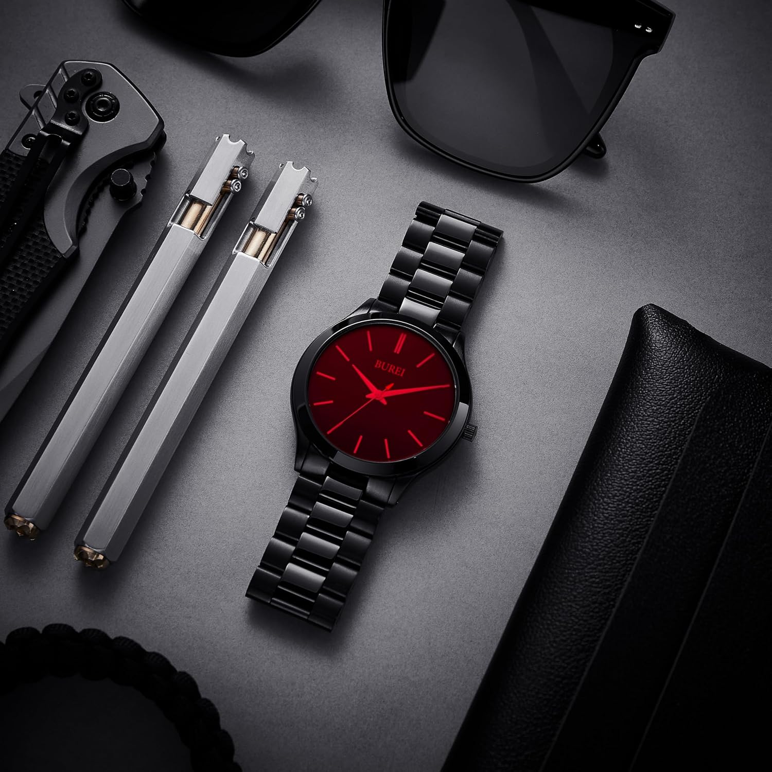 Detalle de BUREI Montre 44 mm minimaliste pour homme