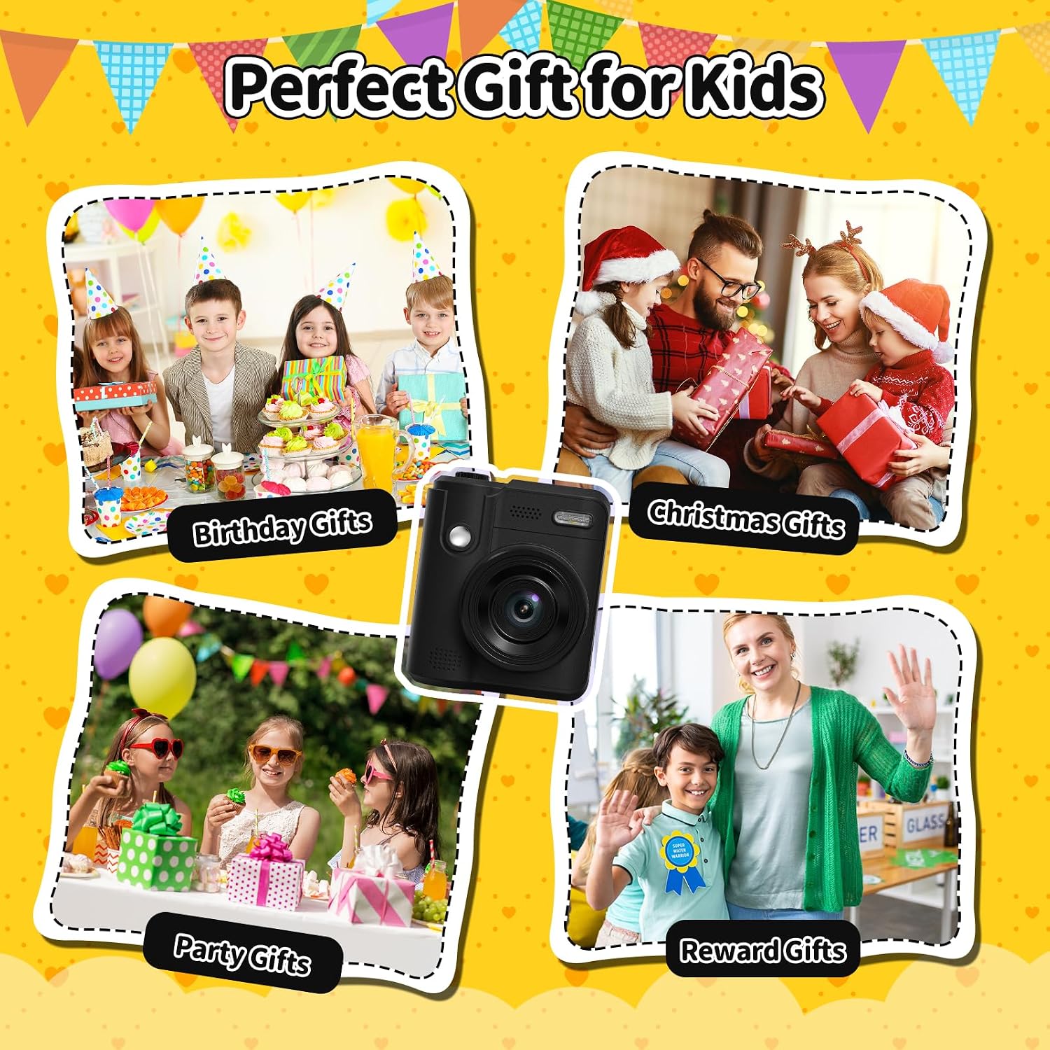 Thumbnail 6 de Gofunly Sofortbildkamera für Kinder (1080P, 32-GB-Karte & Druckpapier) – mit sofortigem Schwarzweißdruck