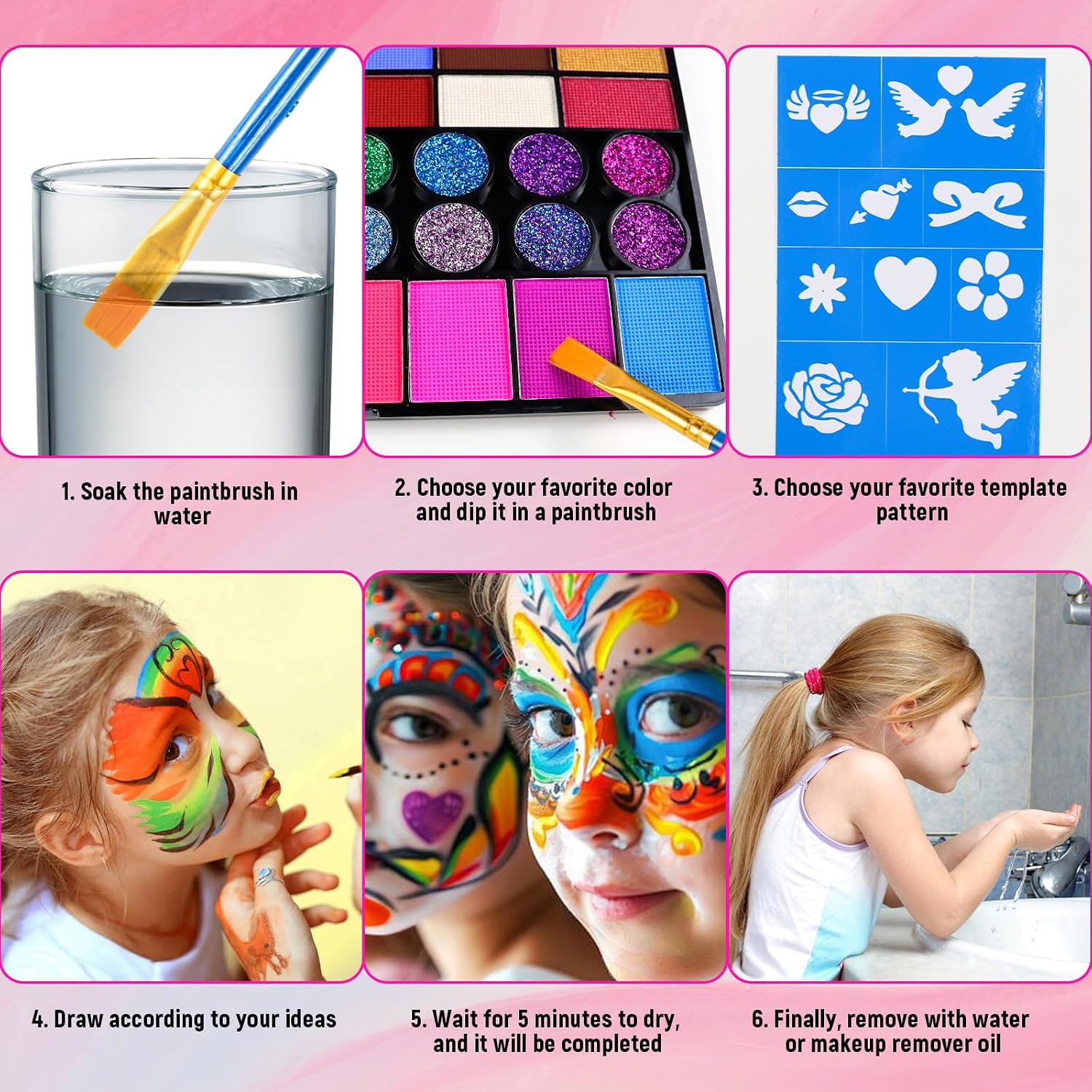 Thumbnail 5 de Kinderschminke Set 42 Farben mit 12 Pinseln