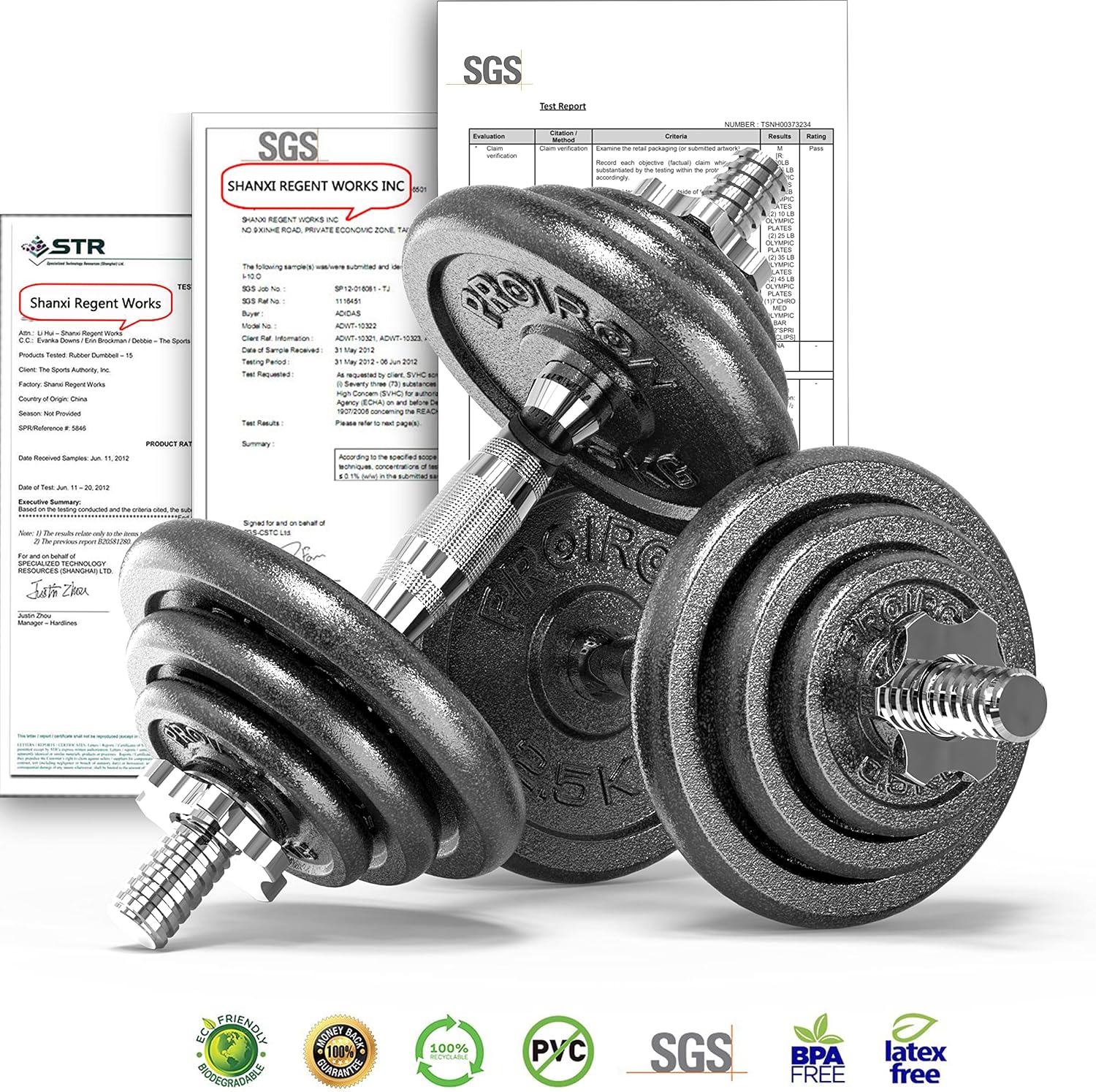Detalle de PROIRON 20kg/30kg Adjustable Dumbbells Set for Home Fitness