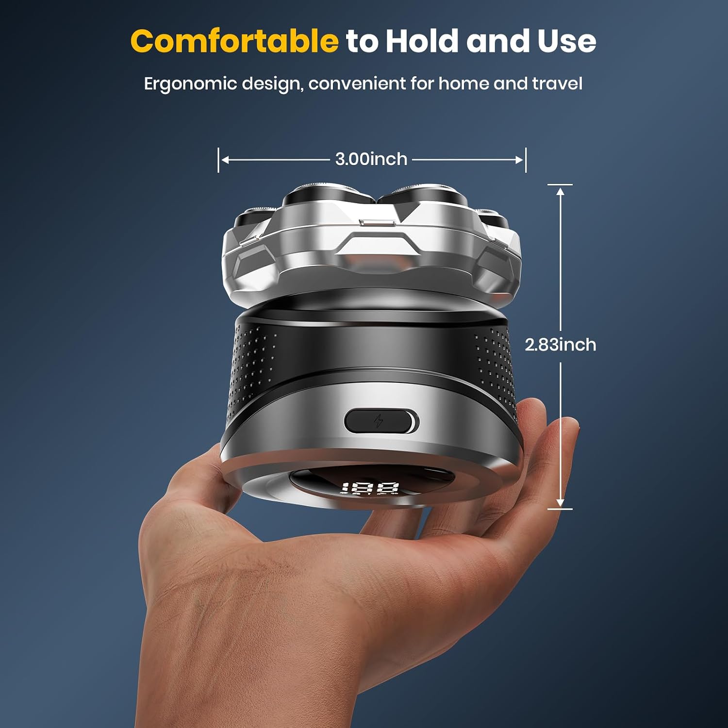 Detalle 2 de TLMUSE 7D FK-8801 7D Head Shaver, IPX7 Wet/Dry, Magnetic Head