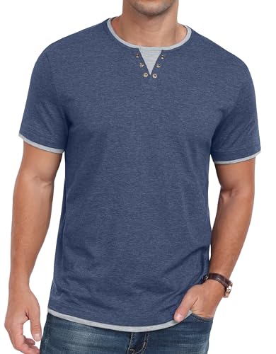 Detalle 2 de Hisir Camiseta de Verano para Hombre: Manga corta, cuello redondo y bloques de color