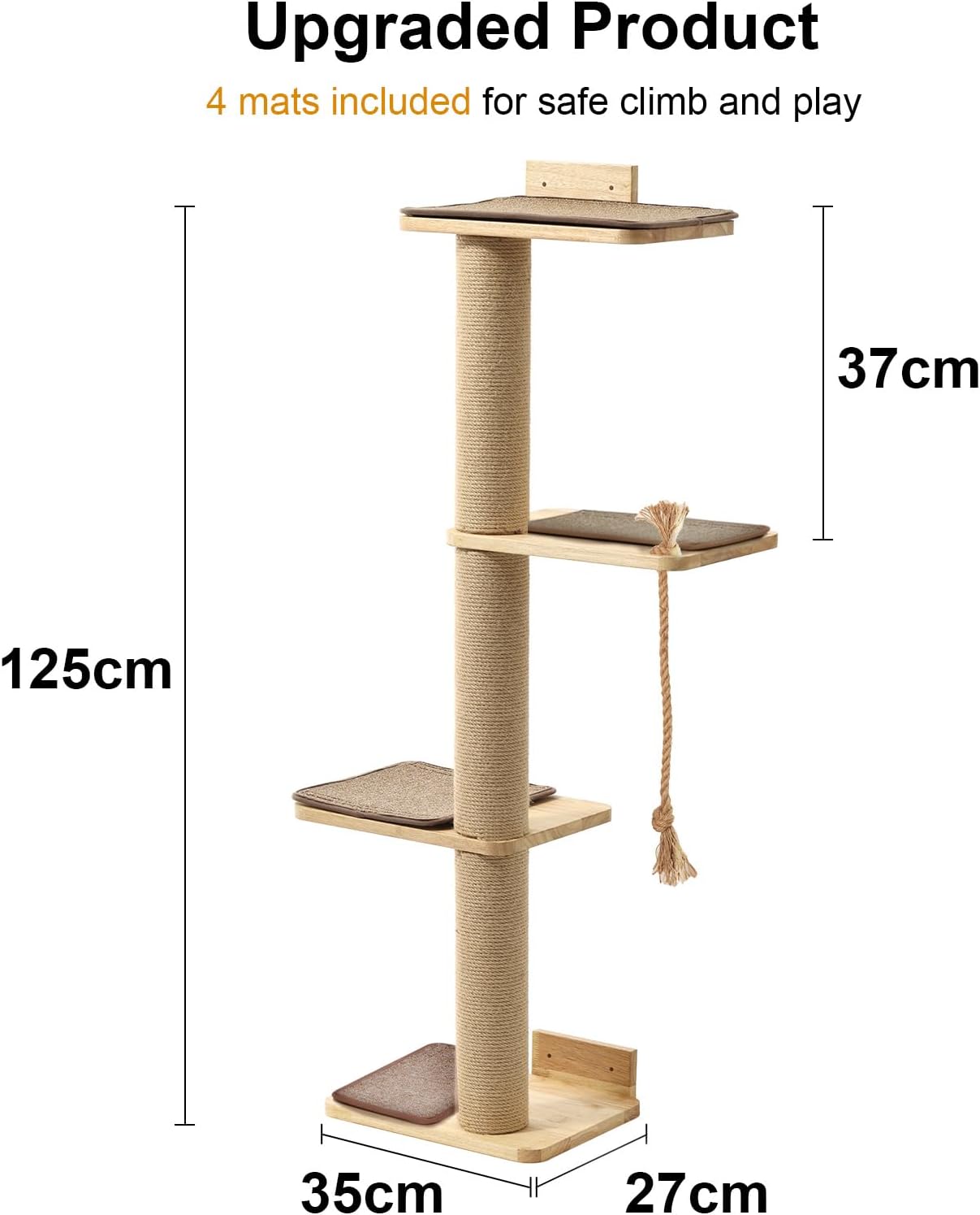 Detalle 2 de FUKUMARU 125 cm Jute Scratch Post for Large Cats