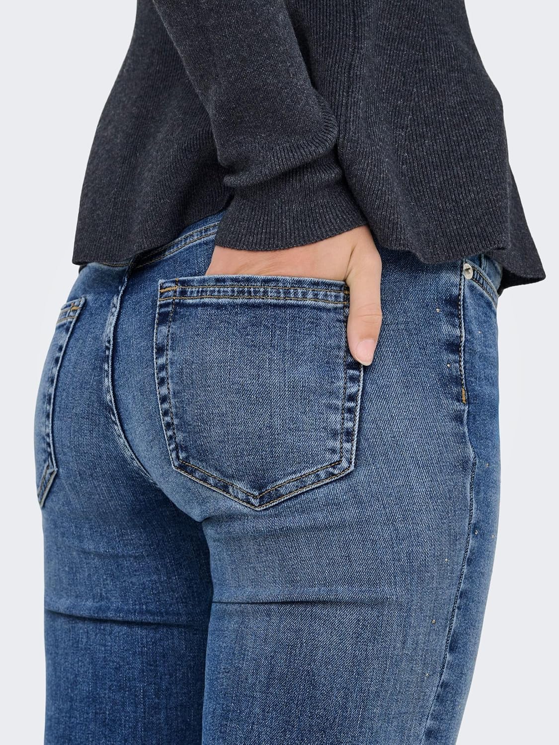 Thumbnail 6 de ONLY Onlblush MW Fla Rhineston DNM Tai885Noos: jeans da donna con dettagli in strass