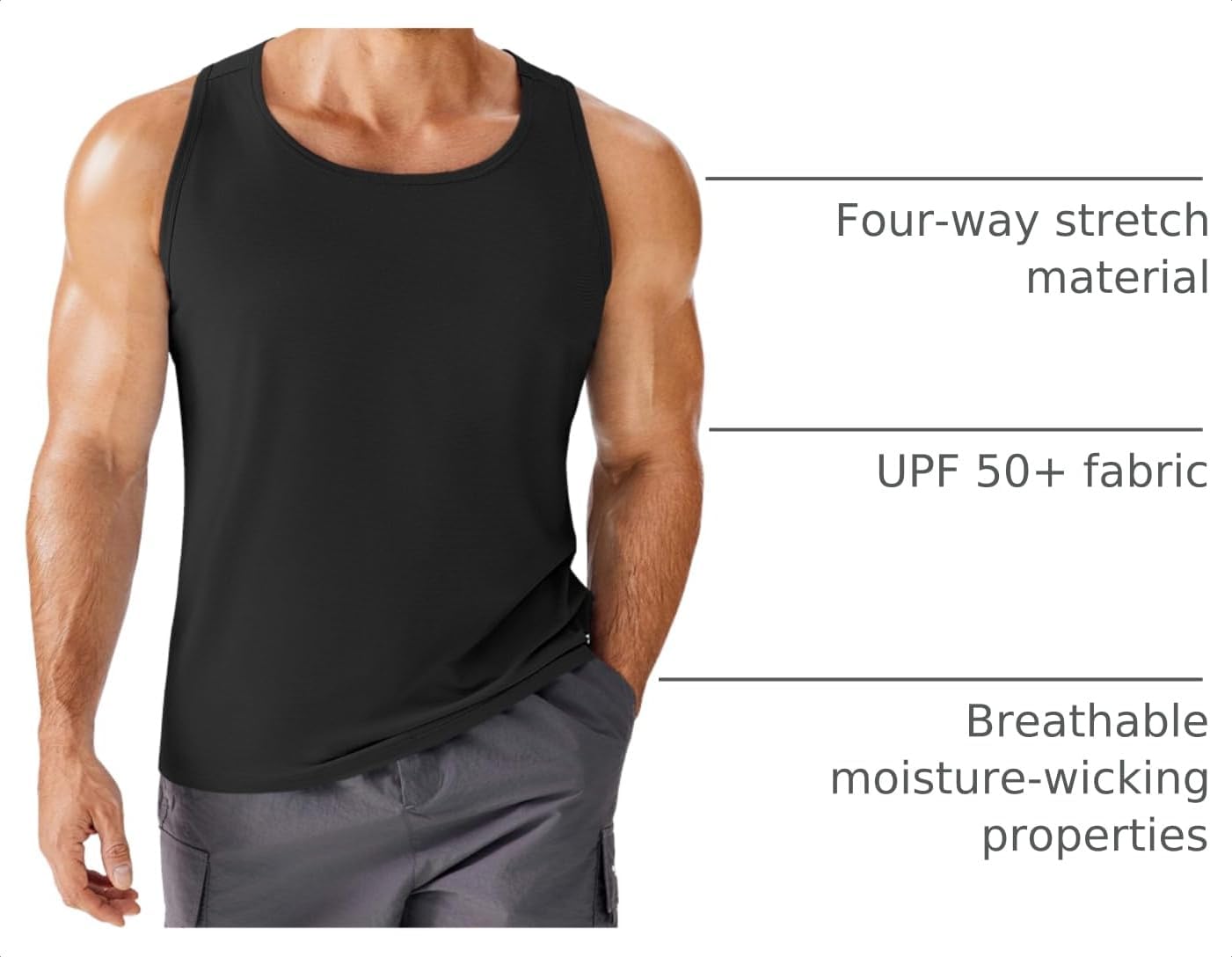 Thumbnail 3 de PINSPARK Men's UPF 50+ Quick-Dry Sleeveless Athletic Tank