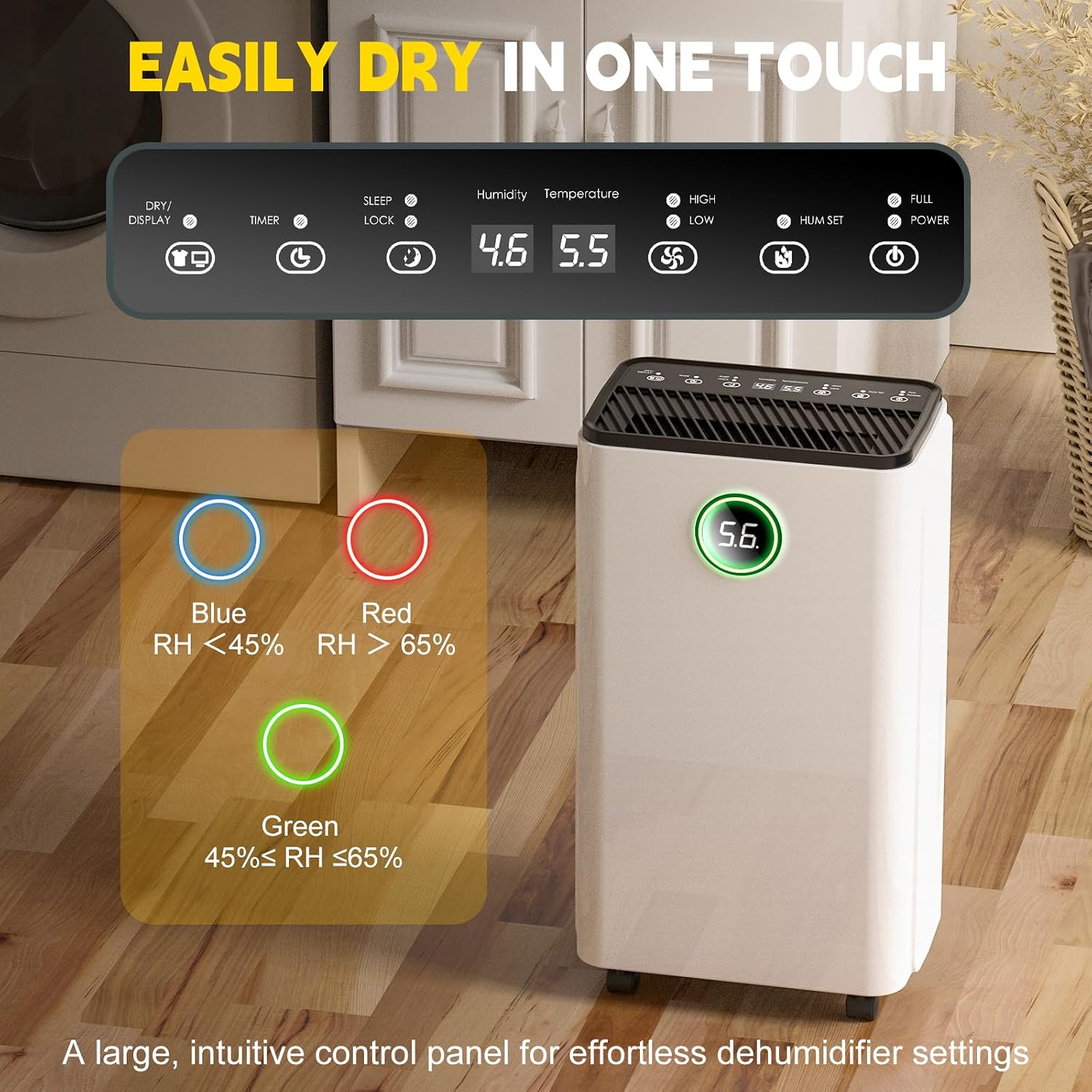 Detalle 2 de 12L/Day Dehumidifier Smart Humidity Control for Home 🏠