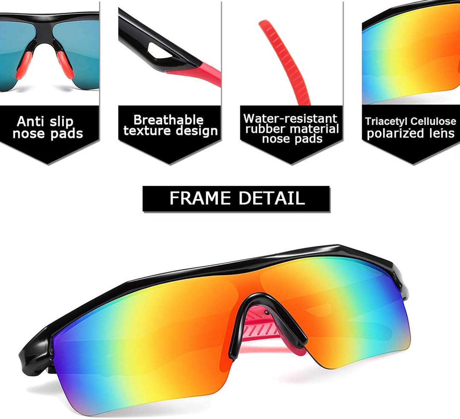 Detalle de FEISEDY Kids Polarised Sports Sunglasses: Lightweight TR90 Frame for Active Children (B2454)