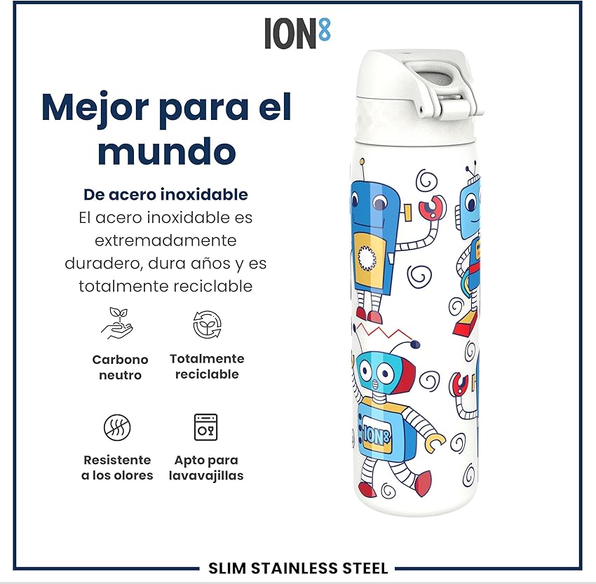 Thumbnail 4 de ion8 Botella Agua Inox 600 ml, ligera y a prueba de fugas 🚰