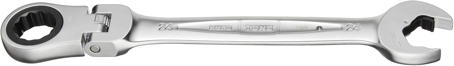 Thumbnail 1 de トネ(TONE) RMFQ-24 首振クイックラチェットめがねレンチ 二面幅24mm・安全ロープ取付け穴付き