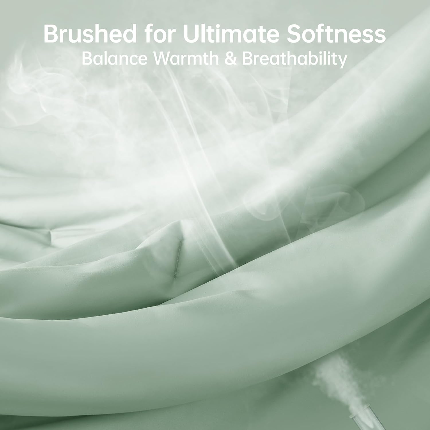 Detalle de MUXHOMO Queen Comforter Set: All-Season Ultra-Soft Down Alternative Bedding in Sage Green