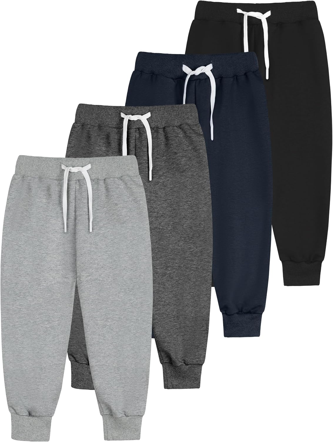 Detalle de Resinta 4-Pack Boys’ Jogger Sweatpants with Drawstring, Cotton Blend