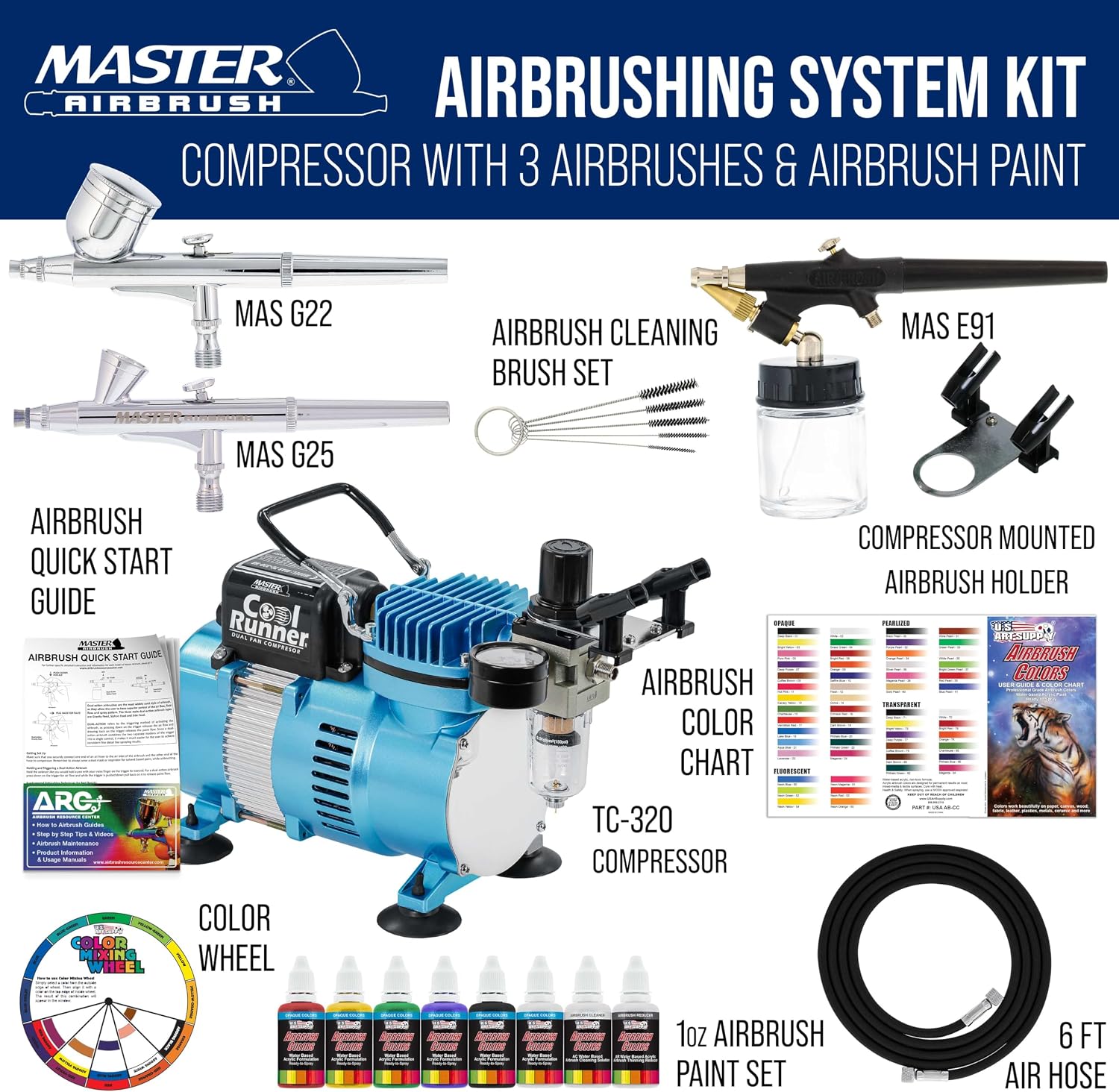 Thumbnail 2 de Master Airbrush Airbrush Kit with TC-320 Compressor