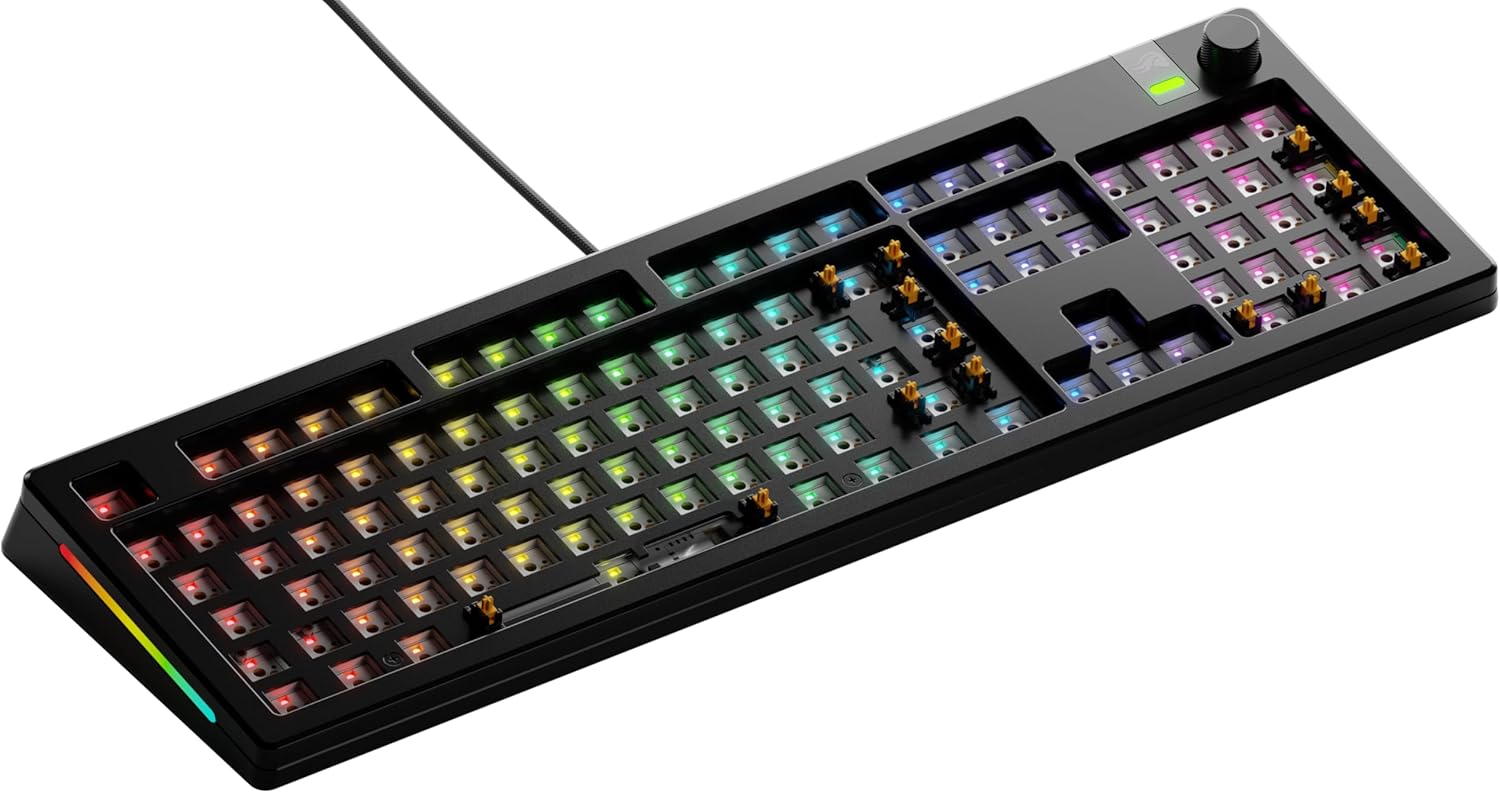 GLORIOUS Gaming GMMK 3 PRO Barebones – 100% Hot-Swap Tastaturset mit Vollaluminiumgehäuse (ISO/EU)