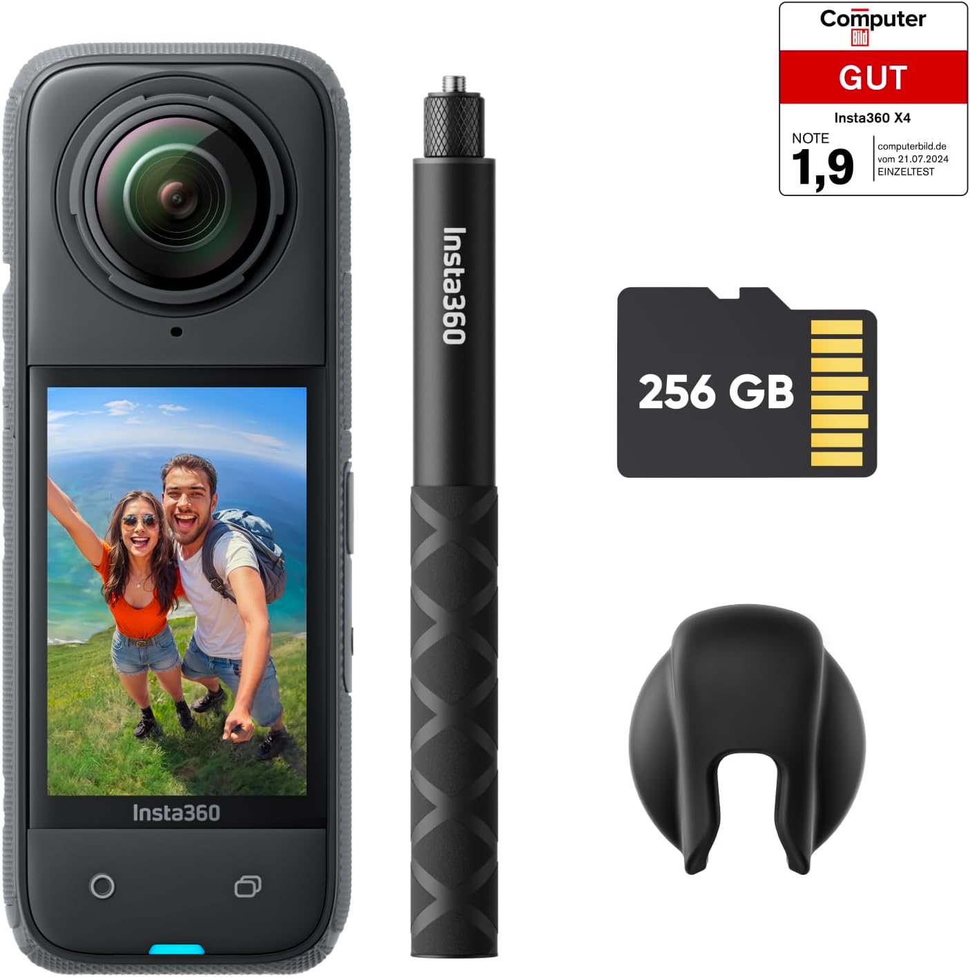 Detalle de Insta360 X4 Auf Geht's-Kit – 8K 360° Actioncam mit Unterwasseroptionen