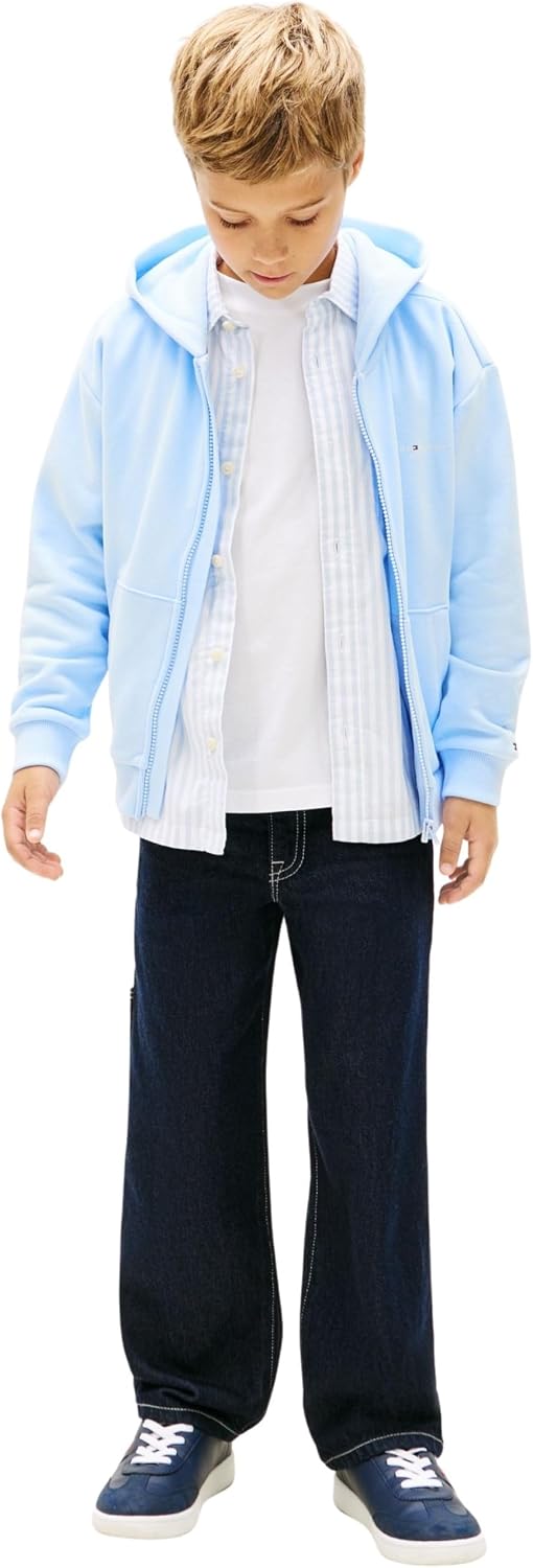 Detalle de Tommy Hilfiger Mini Corp Zip Through Hoodie Ks0ks00726 – Felpa unisex Bambini e Ragazzi
