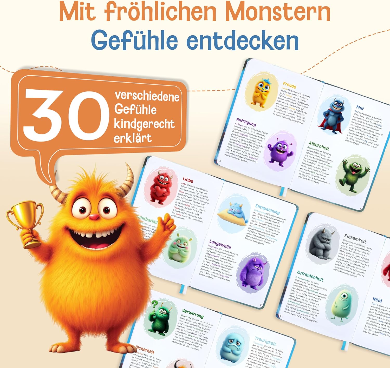 Thumbnail 6 de LIKARTO Gefühlstagebuch für Kinder (6–12 Jahre), 112 Tage – Emotions-Tagebuch zur Achtsamkeit, blau