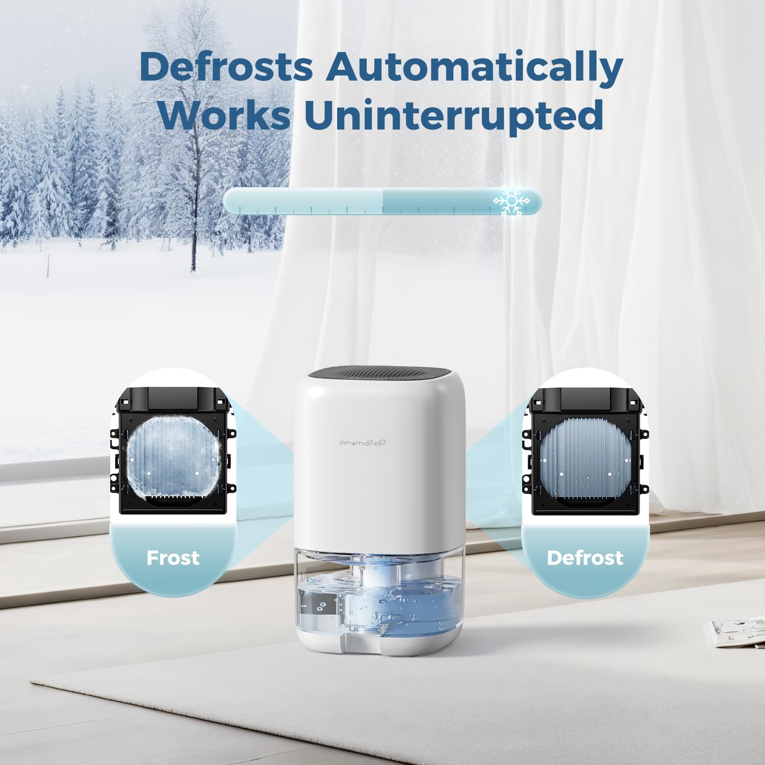 Thumbnail 3 de AROEVE 1000ml Portable Dehumidifier with Auto Defrost and 39 dB Quiet Operation