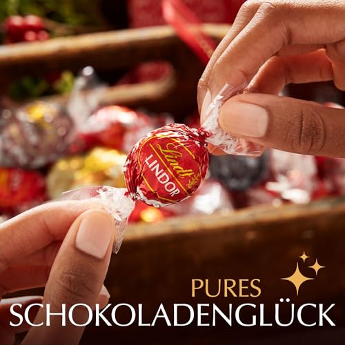 Detalle 2 de Lindt Schokolade | LINDOR Kugeln Mischung, 500 g Cornet – Geschenklevel mit 38 zart schmelzenden Kugeln