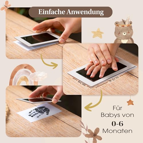 Thumbnail 2 de EULENTALER Baby Abdruckset I 0–6 Monate – Mit 2 Stempelkissen & 4 Abdruckkarten, sicher & EU-Norm